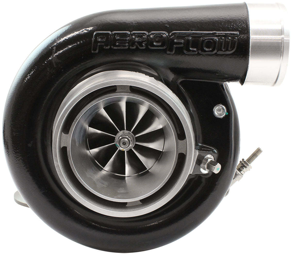 Aeroflow BOOSTED 6270 V-Band 0.85 Turbocharger 900HP, Black Finish  External Wastegate, V-Band Inlet Flange, V-Band Exhaust Flange