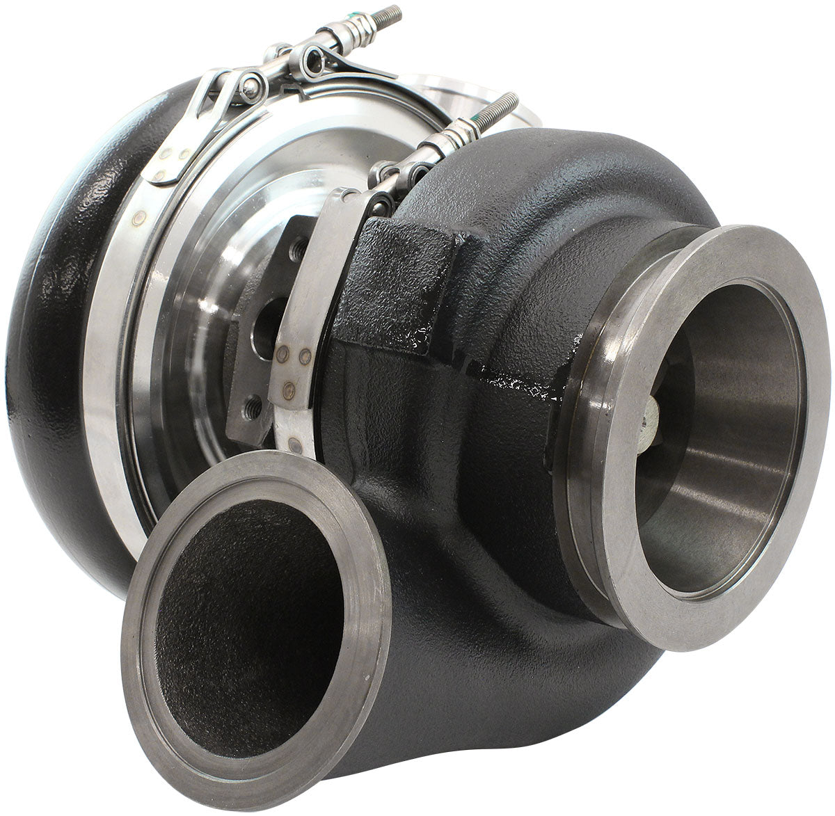 Aeroflow BOOSTED 6270 V-Band 0.85 Turbocharger 900HP, Black Finish  External Wastegate, V-Band Inlet Flange, V-Band Exhaust Flange