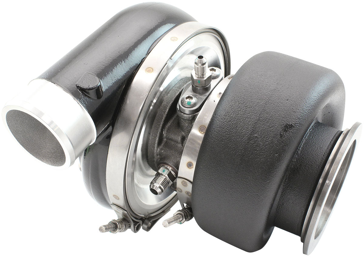 Aeroflow BOOSTED 7170 T4 0.85 Turbocharger 1150HP, Black Finish  External Wastegate, T4 Dual Inlet Flange, V-Band Exhaust Flange