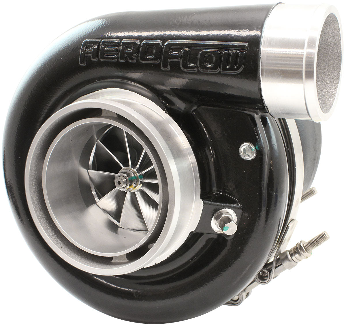 Aeroflow BOOSTED 7170 T4 0.95 Turbocharger 1150HP, Black Finish  External Wastegate, T4 Dual Inlet Flange, V-Band Exhaust Flange