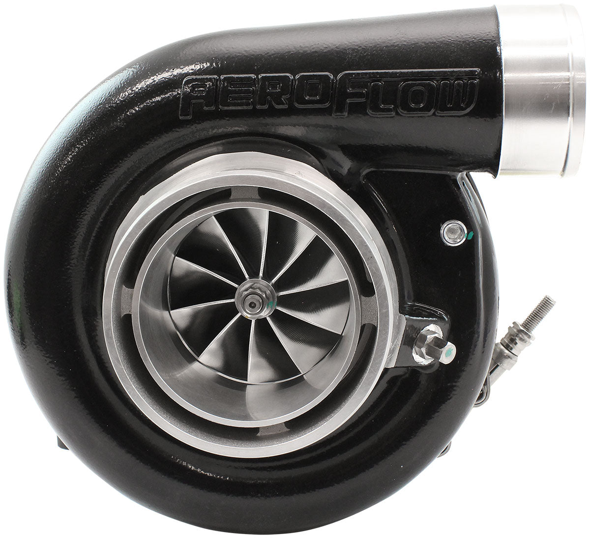 Aeroflow BOOSTED 7170 T4 1.06 Turbocharger 1150HP, Black Finish  External Wastegate, T4 Dual Inlet Flange, V-Band Exhaust Flange