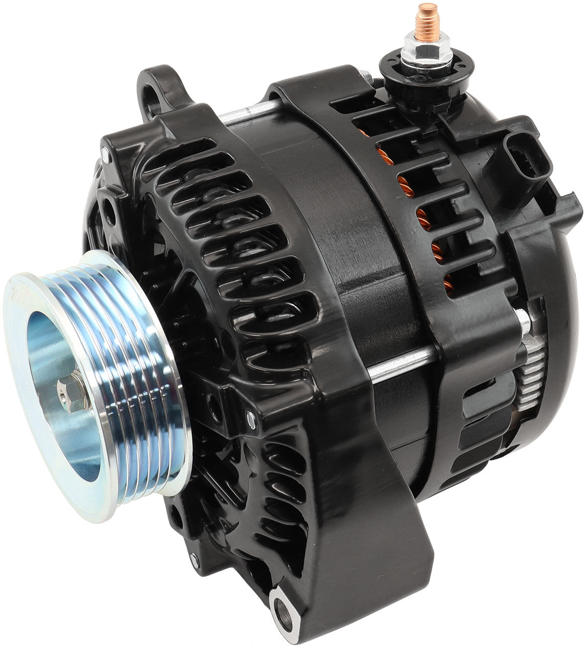 Aeroflow 185 AMP High Output Alternator - Black Finish   Suit GM LS Non ECU Controlled