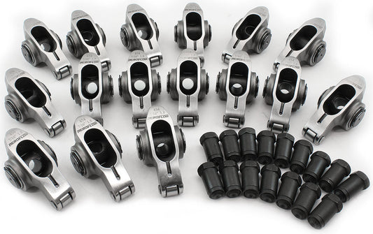 Aeroflow Big Block Chev Stainless Steel Roller Rocker Set  7/16" Stud Mount, 1.80 Ratio, Set of 16