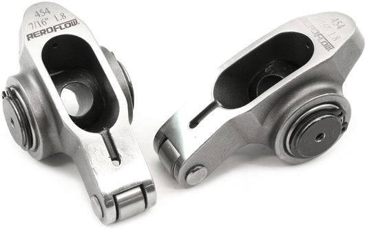 Aeroflow Big Block Chev Stainless Steel Roller Rocker Set  7/16" Stud Mount, 1.80 Ratio, Set of 2