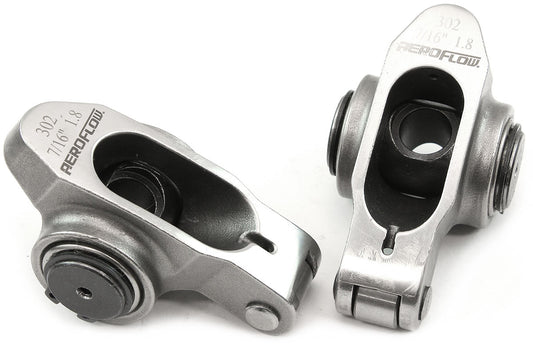 Aeroflow Small Block Ford Windsor 289-351 Stainless Steel Roller Rocker Set  7/16" Stud Mount, 1.80 Ratio, Set of 2