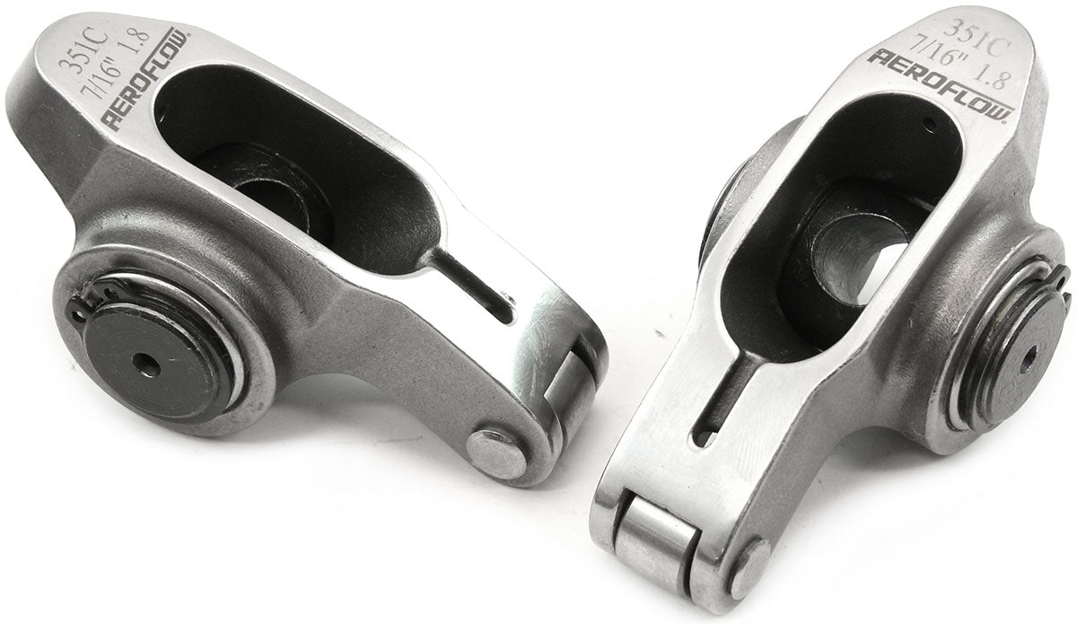 Aeroflow Ford Cleveland Stainless Steel Roller Rocker Set  7/16" Stud Mount, 1.80 Ratio, Set of 2