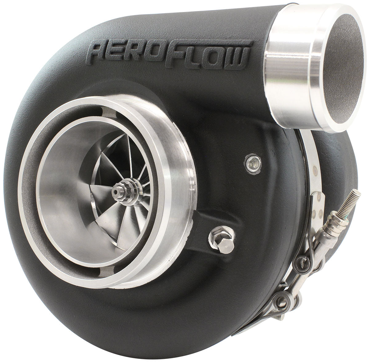 BOOSTED 7170 Conversion V-Band 0.85 Turbocharger 1150HP, Hi Temp Black Finish   External Wastegate, Conversion V-Band Inlet Flange, Conversion V-Band Exhaust Flange