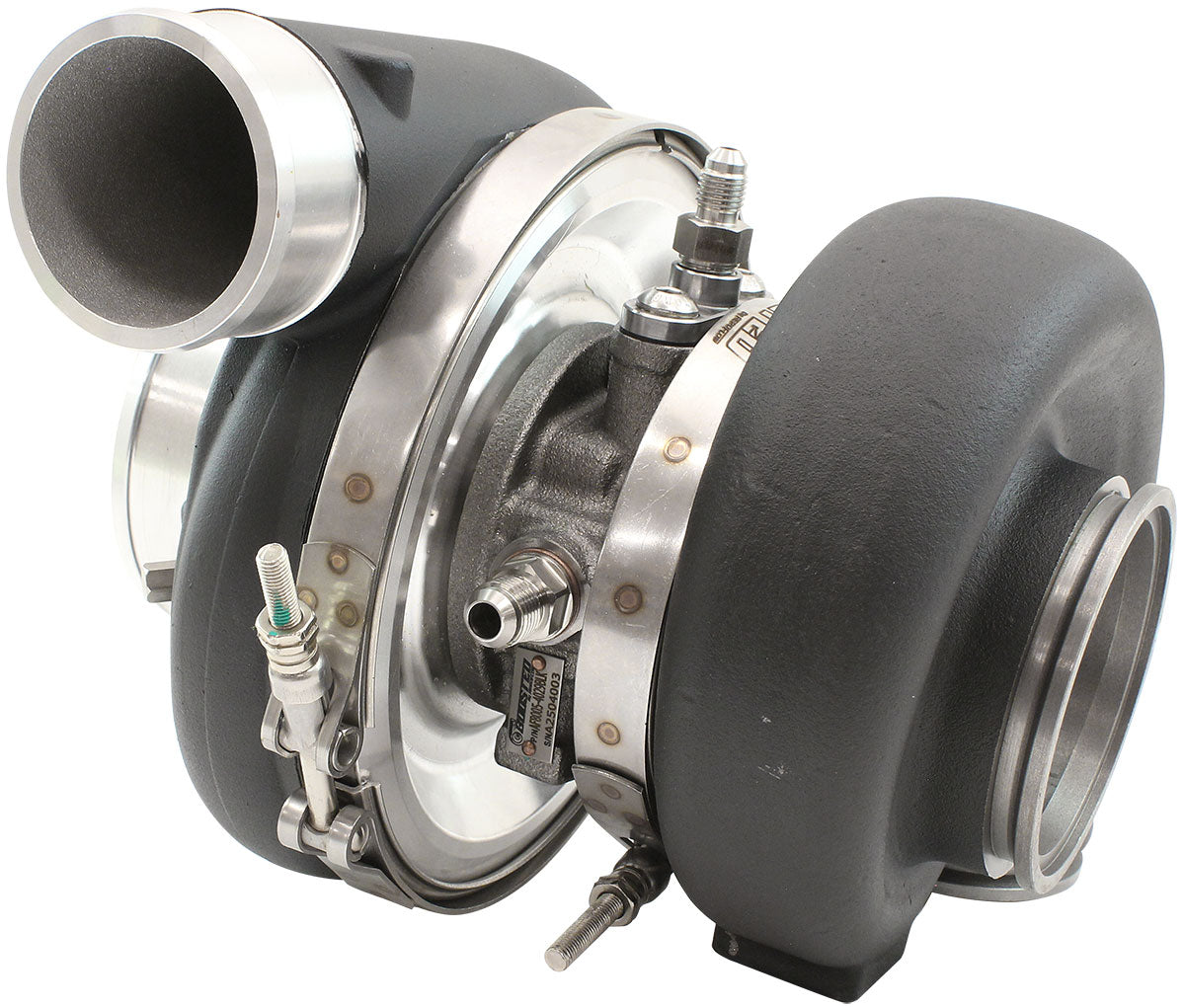 BOOSTED 7170 Conversion V-Band 0.85 Turbocharger 1150HP, Hi Temp Black Finish   External Wastegate, Conversion V-Band Inlet Flange, Conversion V-Band Exhaust Flange