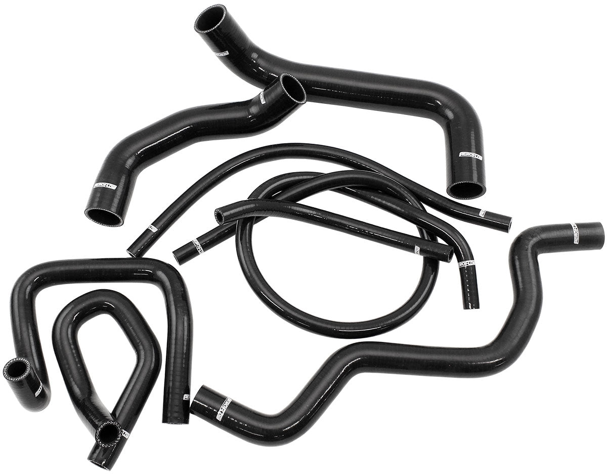 Aeroflow Ford Falcon BA, BF, FG (6 Cylinder Turbo Barra) Gloss Black Silicone Radiator Heater Hose Kit    4-Ply, 4mm Wall Thickness