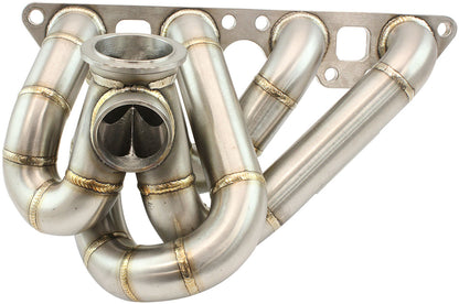 Aeroflow Boosted Nissan SR20 V-Band Low Mount Stainless Steel Turbo Manifold  Suits Boosted AF8080-1016 V-Band Flange, Fits Boosted 4849 up to 6862, fits 45mm External Wastegate