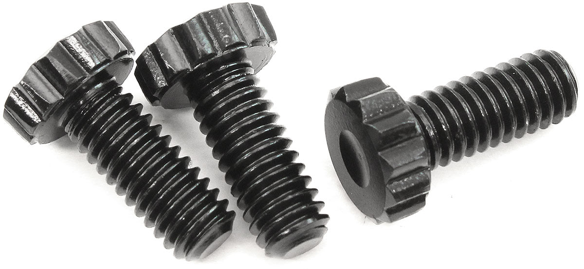 Aeroflow Small & Big Block Chevy Camshaft Bolt Kit - Black Finish   12 Point Head, 8740 Material, Sold as a Pack of 3