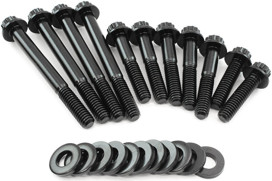 Aeroflow Ford Cleveland Water Pump Bolt Kit - Black Finish   12 Point Head and 8740 Grade Material