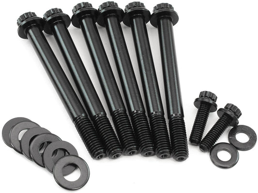 Aeroflow GM LS Water Pump & Thermostat Housing Bolt Kit - Black Finish   12 Point Head and 8740 Grade Material