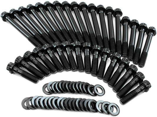 Aeroflow Small Block Chevy 350 Head Bolt Kit  12 Point Head, Suit 23 Degree OEM and Aftermarket Cylinder Heads, 8740 Grade Material