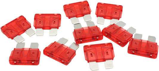 Aeroflow 10 AMP Standard Blade Fuses â€“ 10 Pack  Red Body Colour