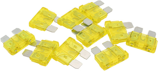 Aeroflow 20 AMP Standard Blade Fuses â€“ 10 Pack  Yellow Body Colour