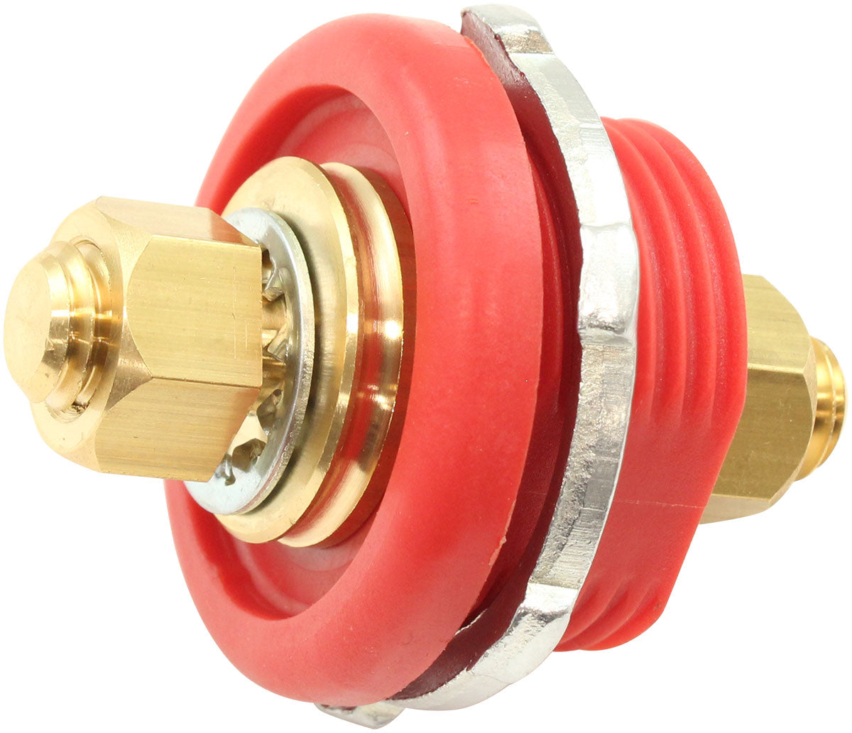 Aeroflow Thru Frame Electrical Bulkhead Terminal - Red  Battery Positive, Sold Individually