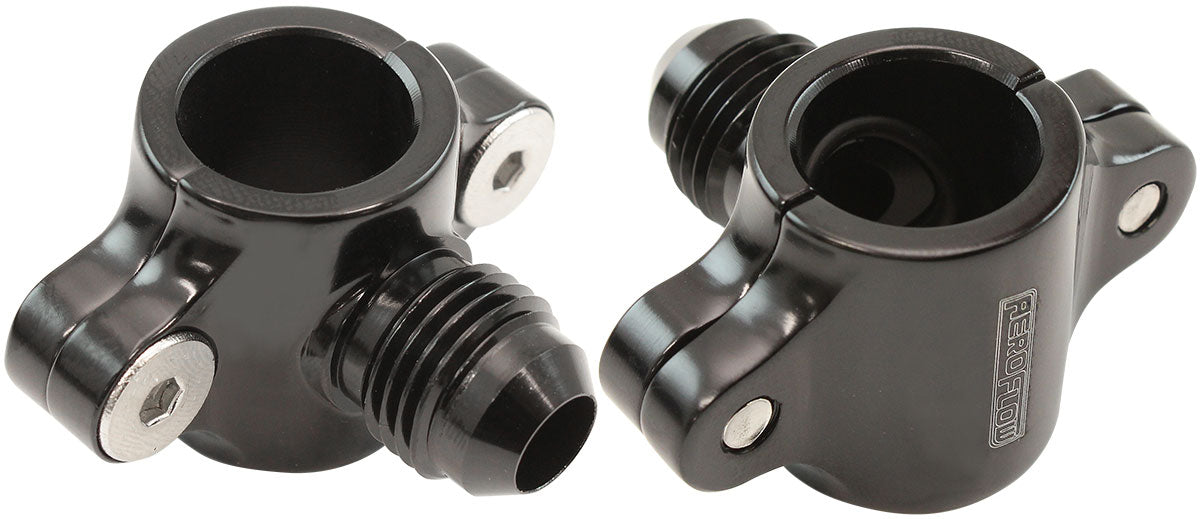 Aeroflow Clamp On Hard Line to Male AN Adapter 5/8" to -6AN  Black Finish