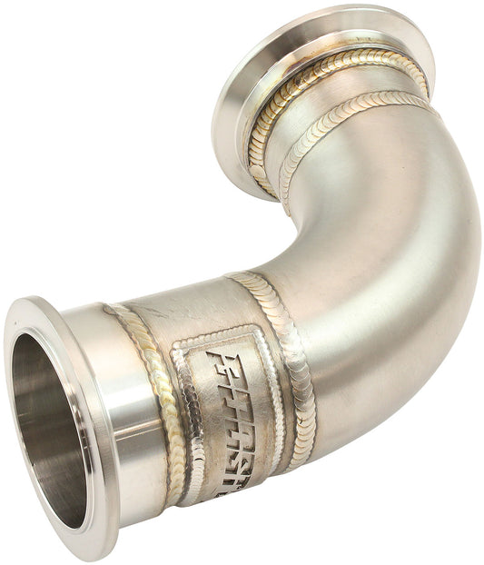 Aeroflow GM LS Twin Turbo Long Turn Up Adapter Stainless Steel Manifold  2.5" V-Band and AF8080-1016 Flange, Sold Individually