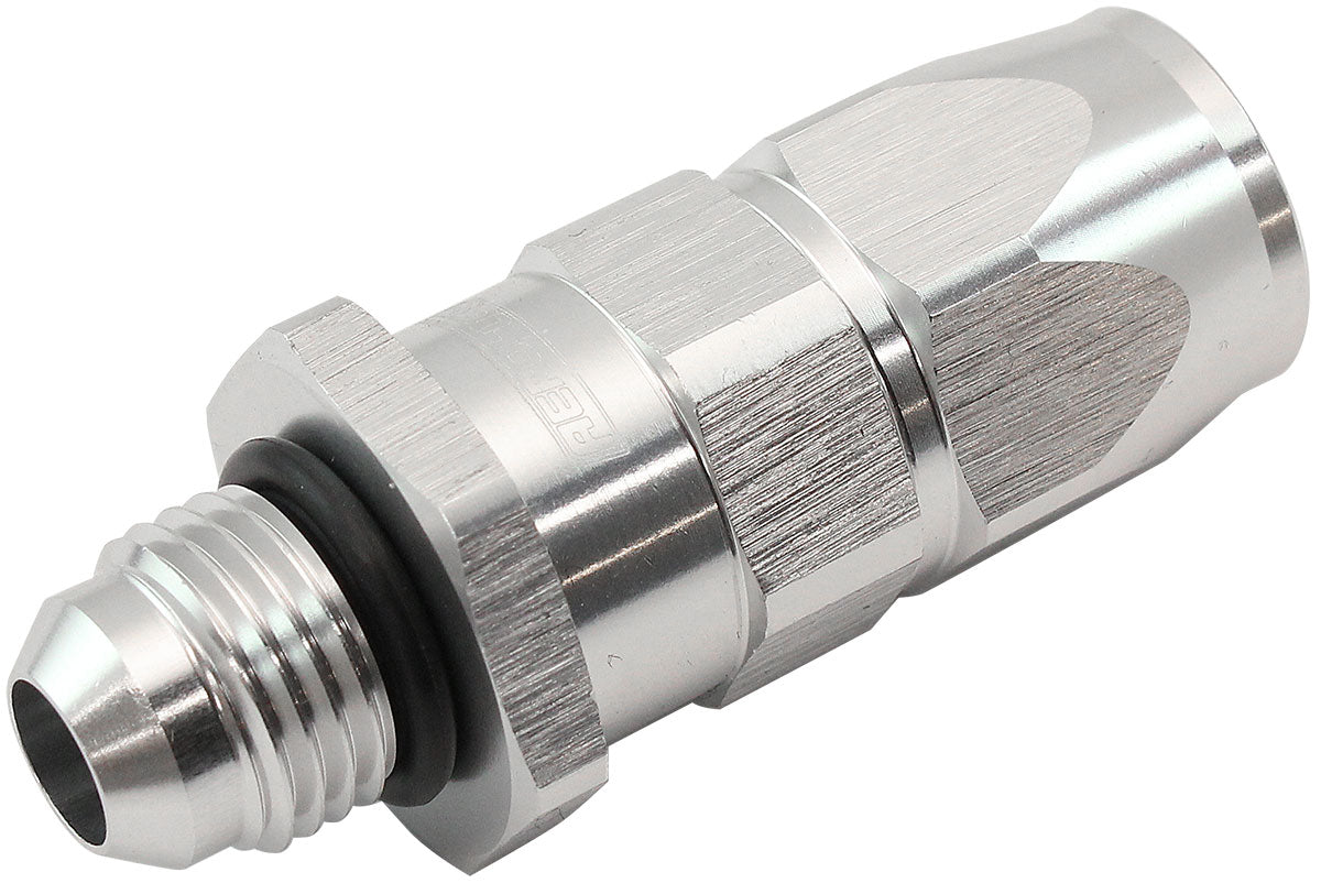 Aeroflow Male AN Swivel Straight Hose End -6AN to -6AN PTFE (Teflon®) Hose End  Silver Finish