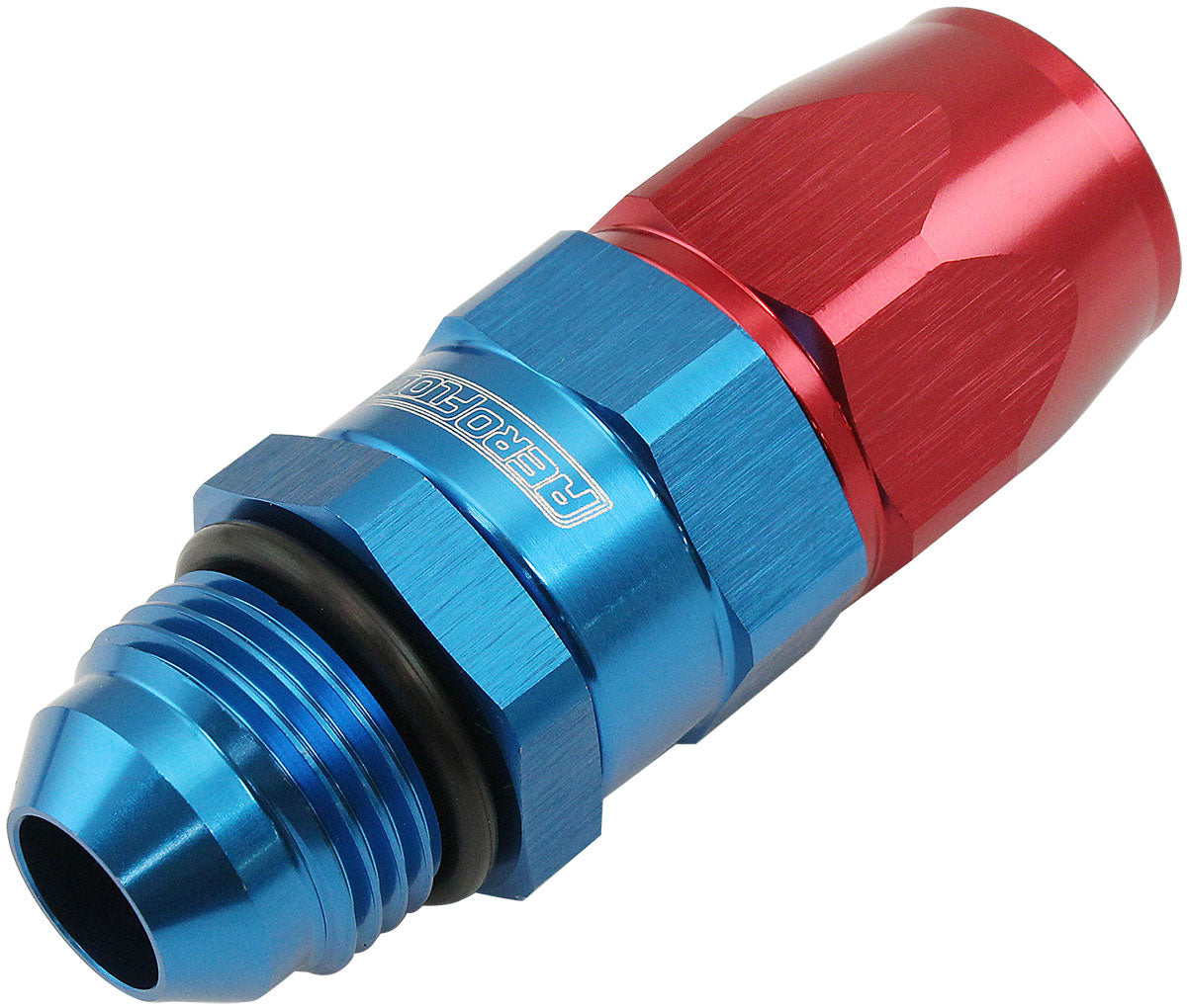 Aeroflow Male AN Swivel Straight Hose End -8AN to -8AN PTFE (Teflon®) Hose End  Blue/Red Finish
