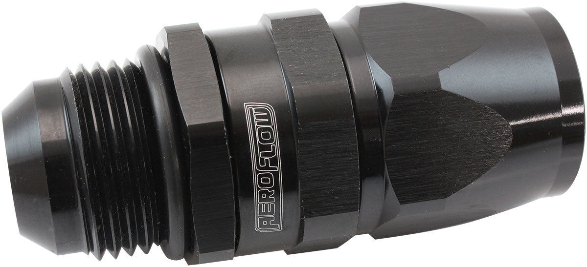 Aeroflow Male AN Swivel Straight Hose End -12AN to -12AN PTFE (Teflon®) Hose End  Black Finish