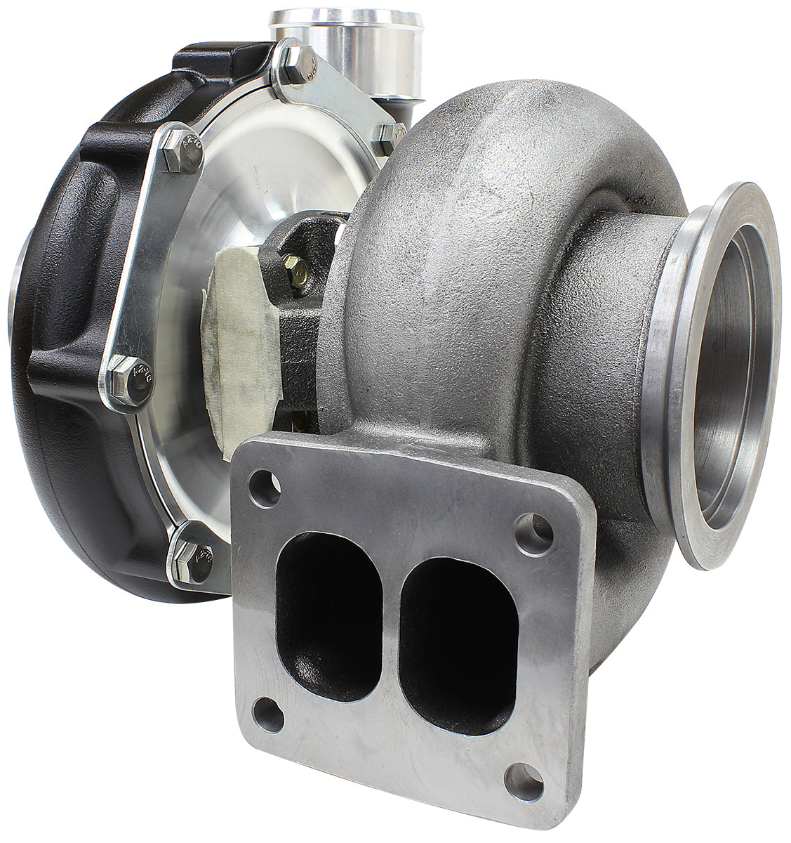 BOOSTED 7875 T4 1.25 Turbocharger 950HP, Hi Temp Black Finish   External Wastegate, T4 Inlet Flange, V-Band Exhaust Flange