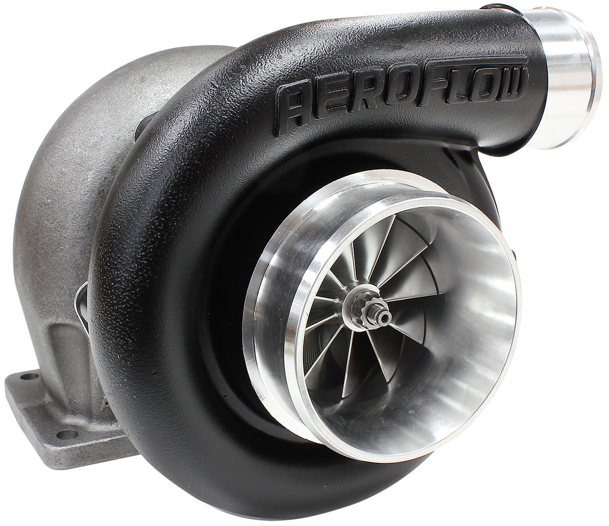 BOOSTED 7875 T4 1.25 Turbocharger 950HP, Hi Temp Black Finish   External Wastegate, T4 Inlet Flange, V-Band Exhaust Flange