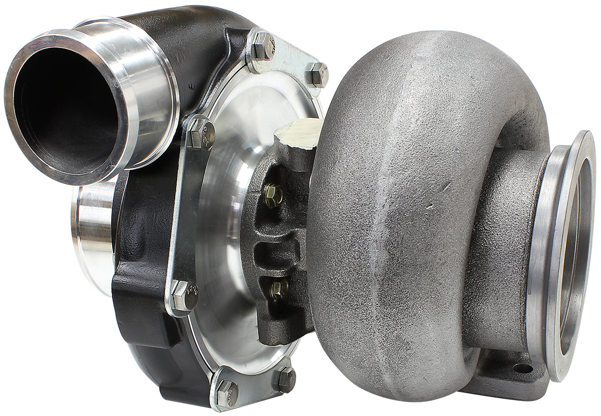 BOOSTED 7875 T4 1.25 Turbocharger 950HP, Hi Temp Black Finish   External Wastegate, T4 Inlet Flange, V-Band Exhaust Flange