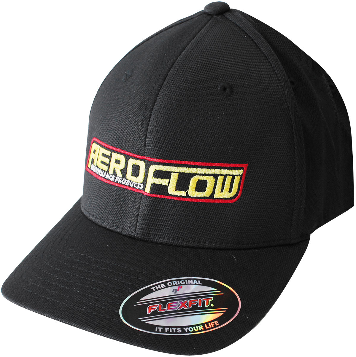 Aeroflow Flex Fit Cap, Fits Large to X-Large  Black with Aeroflow Logo