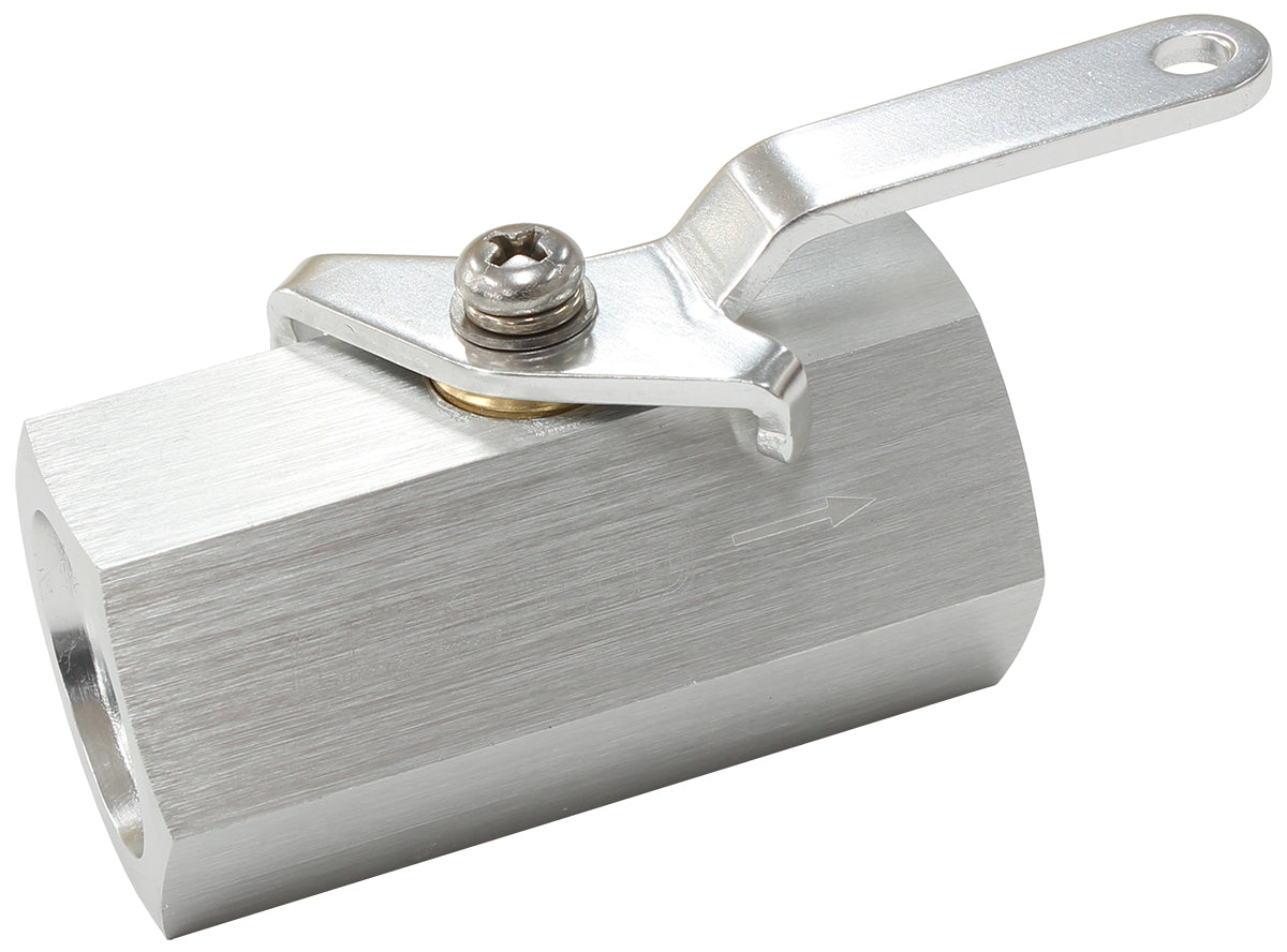 Female Shut Off Valve -10ORB  Silver Finish