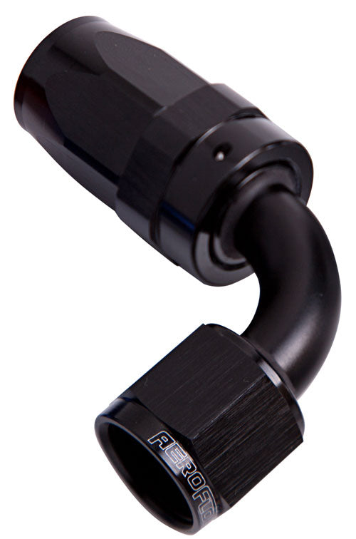 100 Series Taper 90° Swivel Hose End -6AN   Black Finish. Suit 100 & 450 Series Hose