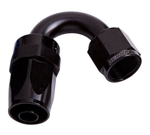100 Series Taper 150° Swivel Hose End -6AN   Black Finish. Suit 100 & 450 Series Hose