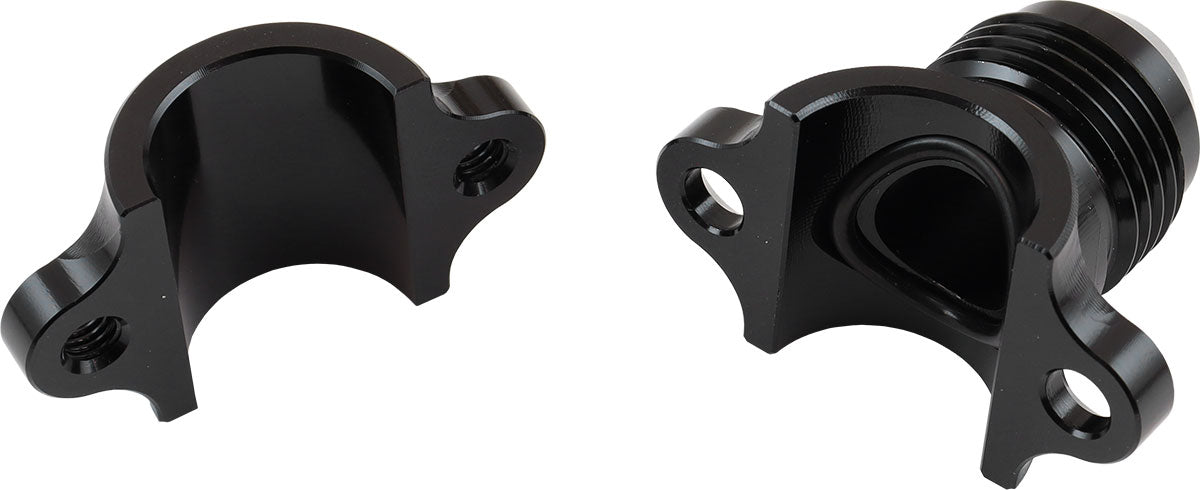 Aeroflow Clamp On Hard Line to Male AN Adapter 5/16" to -6AN    Black Finish