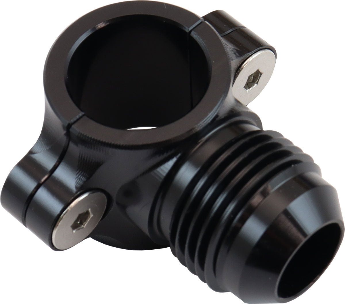 Aeroflow Clamp On Hard Line to Male AN Adapter 5/8" to -10AN    Black Finish
