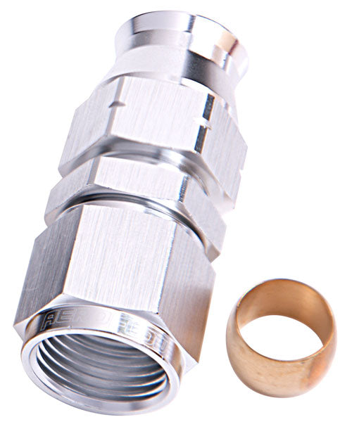 Tube to Female AN Adapter 3/8" to -6AN    Silver Finish. Suits Aeroflow, Moroso & Russell Tubing