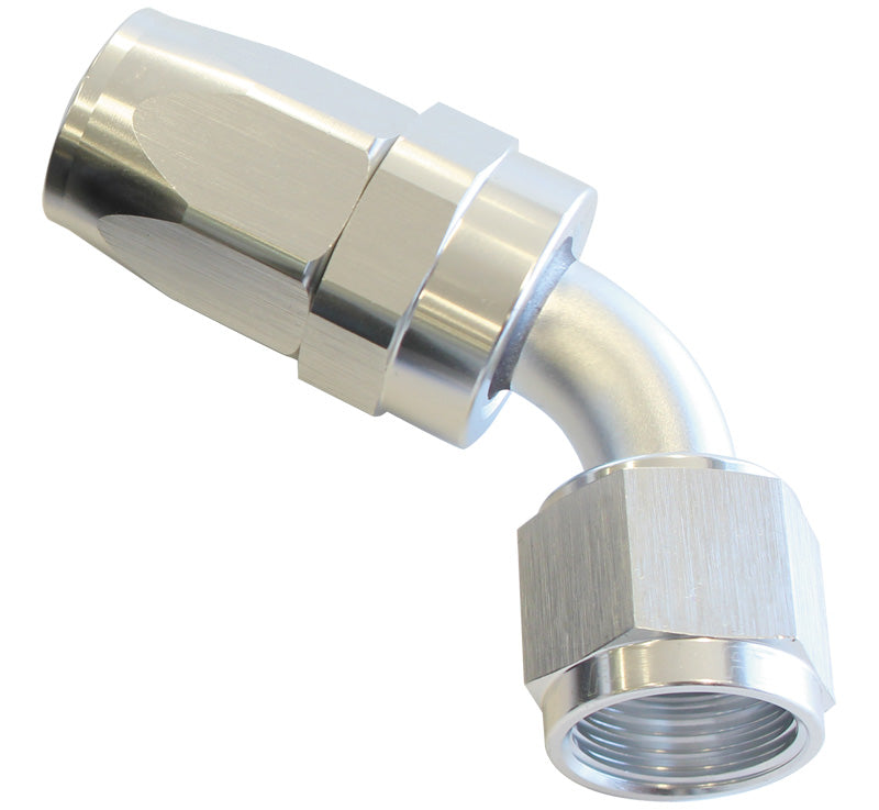 100 Series Taper 60° Swivel Hose End -20AN   Silver Finish. Suit 100 & 450 Series Hose