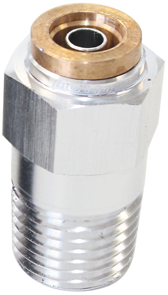 120 Series Straight 1/8" NPT to 3/16" Push to Connect Fitting   Silver Finish. Suits 120 Series Nylon Hose