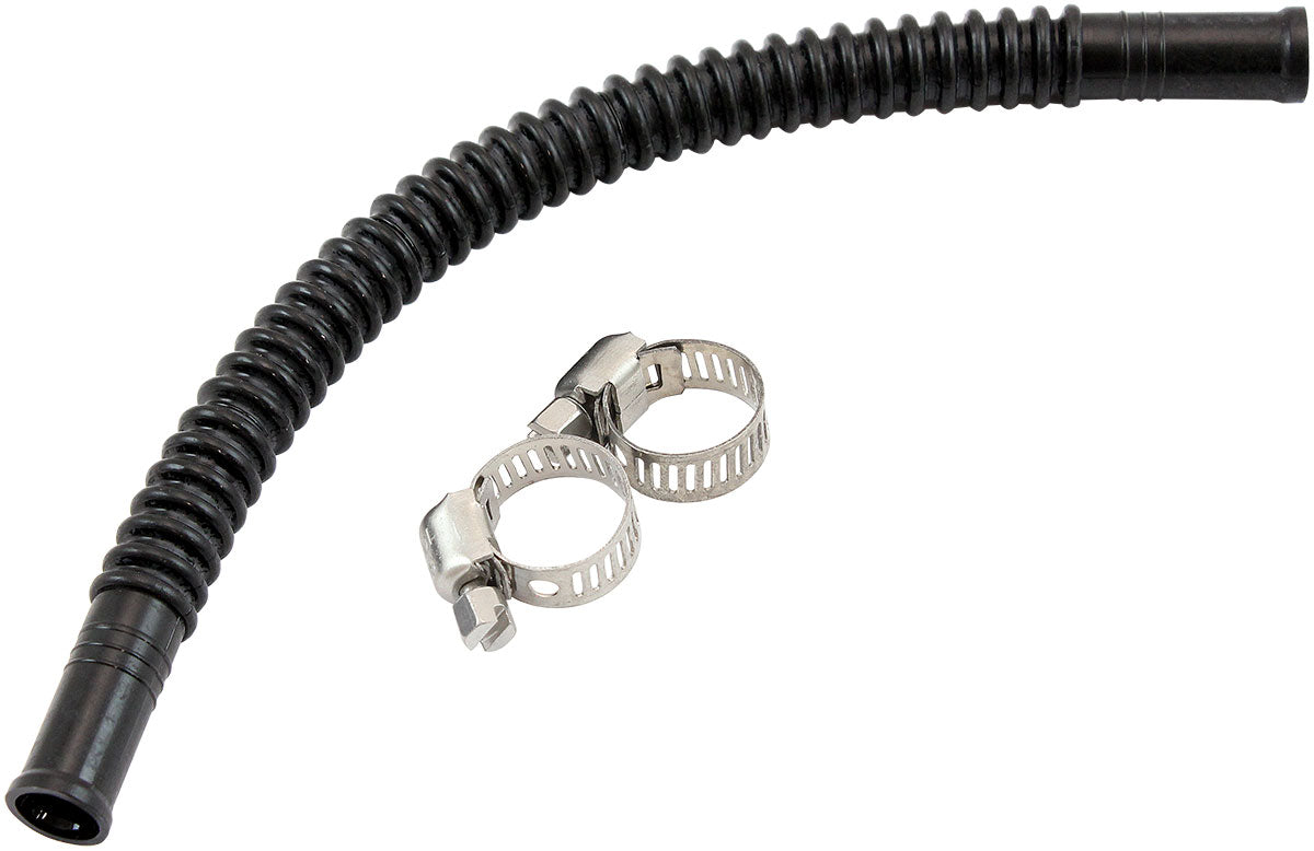 Aeroflow In-Tank 5/16" (8mm) Flexible Nylon Fuel Hose - 200mm Length  Corrugated Design, includes two stainless steel clamps