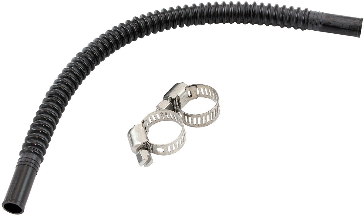 Aeroflow In-Tank 5/16" (8mm) Flexible Nylon Fuel Hose - 250mm Length  Corrugated Design, includes two stainless steel clamps