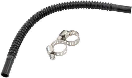 Aeroflow In-Tank 5/16" (8mm) Flexible Nylon Fuel Hose - 250mm Length  Corrugated Design, includes two stainless steel clamps