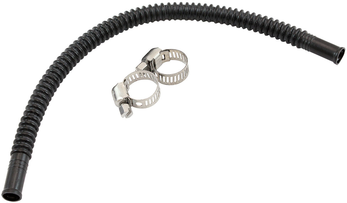 Aeroflow In-Tank 5/16" (8mm) Flexible Nylon Fuel Hose - 300mm Length  Corrugated Design, includes two stainless steel clamps