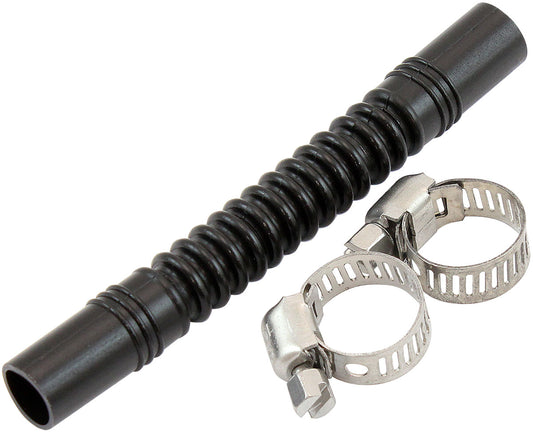 Aeroflow In-Tank 3/8" (10mm) Flexible Nylon Fuel Hose - 100mm Length  Corrugated Design, includes two stainless steel clamps