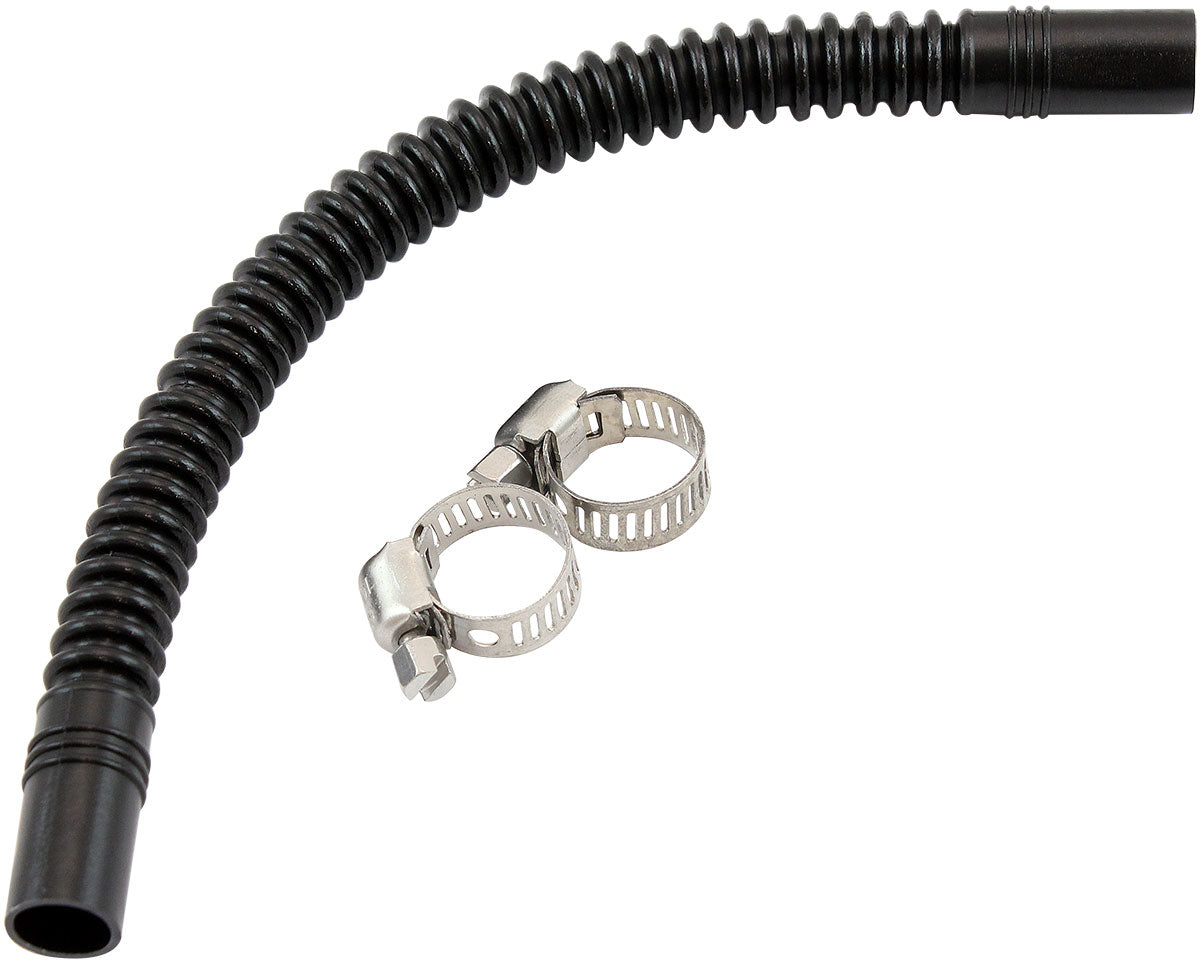 Aeroflow In-Tank 3/8" (10mm) Flexible Nylon Fuel Hose - 200mm Length  Corrugated Design, includes two stainless steel clamps