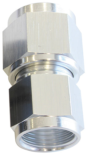 Female Swivel Coupler Reducer -6AN to -8AN   Silver Finish