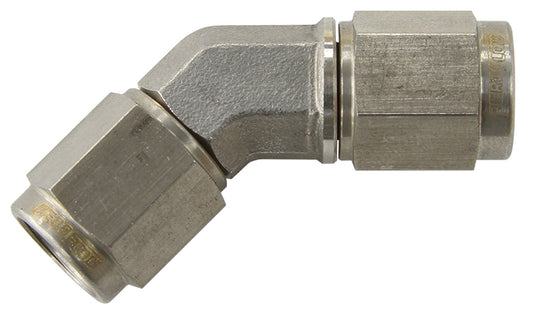45° Female Swivel Coupler -3AN   Stainless Steel