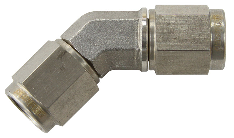 45° Female Swivel Coupler -4AN   Stainless Steel