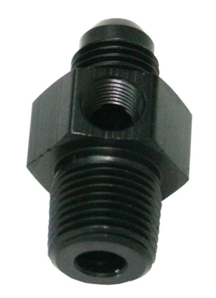 Male NPT to Adapter 1/8" to -4AN with 1/8" Port   Black Finish