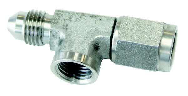 Straight -3AN Female to Male with 1/8" NPT Port    Stainless Steel