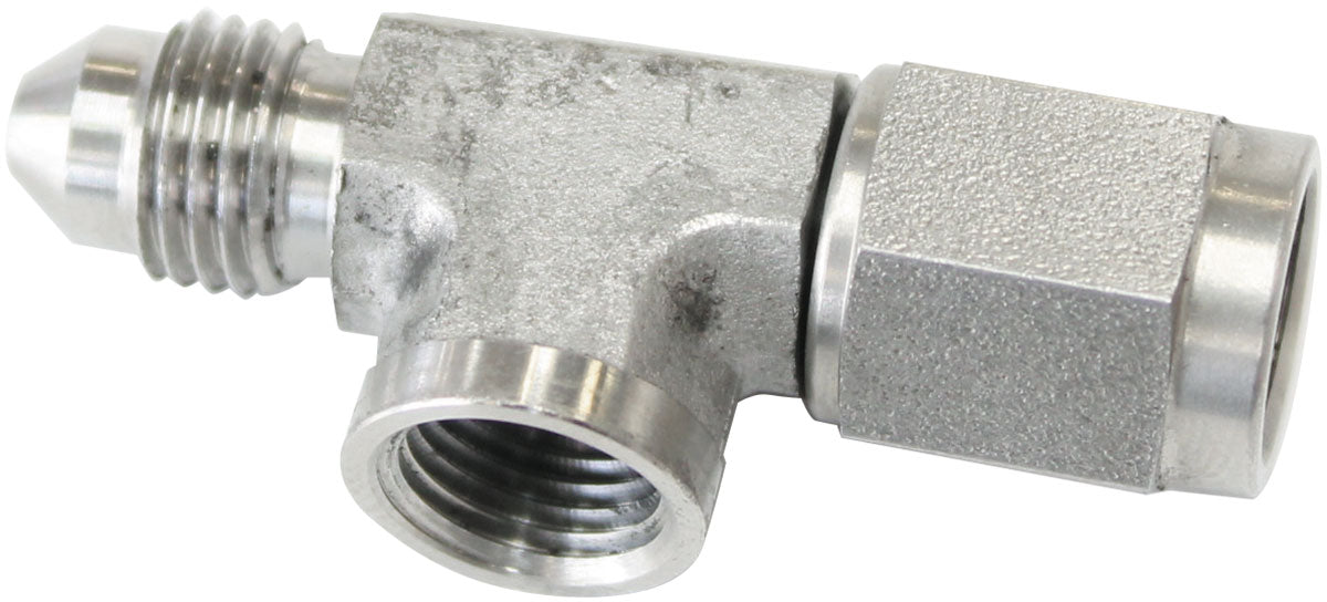 Straight -4AN Female to Male with 1/8" NPT Port    Stainless Steel